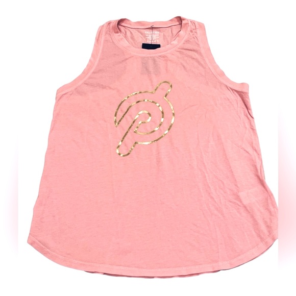 Peloton Pink Flow Racerback Tank Top Gold Foil Size Small - Picture 7 of 8
